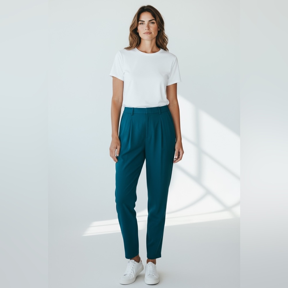 Silk club 100% silk trousers- dark teal green